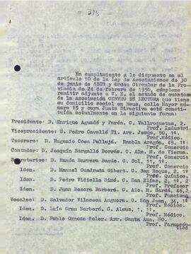 Enviament d'informació sobre els directius del Centre de Lectura