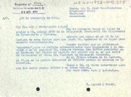 Carta del president al governador civil de la província de Tarragona