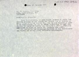 Carta a Esteban Brau Grau comunicant el cobrament de la quota de soci del present any
