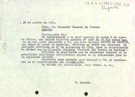 Carta del president al director general de premsa corroborant la sol·licitud de la posada en marxa la publicació de la Revista del Centre de Lectura sense introduir cap modificació