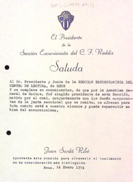 Carta del C. F. Reddis