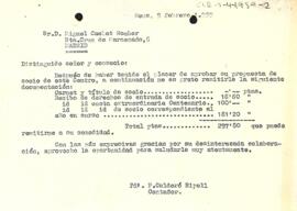 Carta de Pere Calderó a Miquel Cahot Rocher