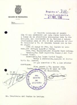 Carta de la Secció de Tecnologia al president del Centre de Lectura