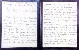 Carta de Josep Caixés dirigida a la junta directiva explicant els motius pels quals no veu possible tornar al seu càrrec de president