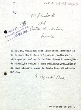 Carta del president al director de Ràdio Reus