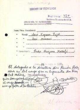 Proposta de candidatura a les eleccions de 1956