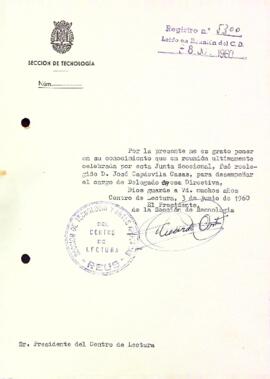 Carta del president de la Secció de Tecnologia