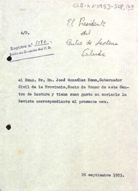 Carta del president a José González-Sama