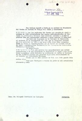 Carta del president al delegat provincial de Montepíos