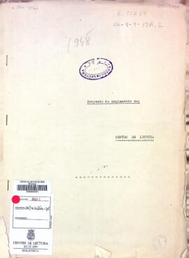 Proyecto de Reglamento del Centro de Lectura