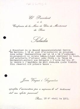 Carta de la Confraria de la Mare de Déu de Montserat