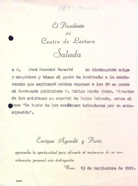 Invitació a Josep Mercadé Reverté