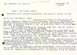 Carta del Marquès de Santa María del Villar a la Secció Excursionista