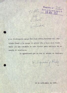 Carta a José Ortín