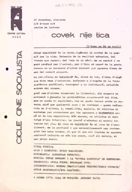 Fitxa tècnica del film "Covek nike tica"