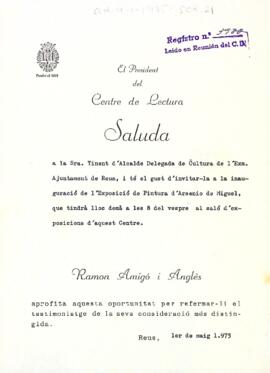Invitació a la tinent d'alcalde delegada de cultura