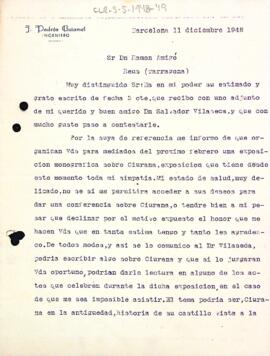 Carta de J. Padrós Guiamet a la Secció Excursionista