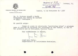 Carta del Departamento de Actividades Musicales