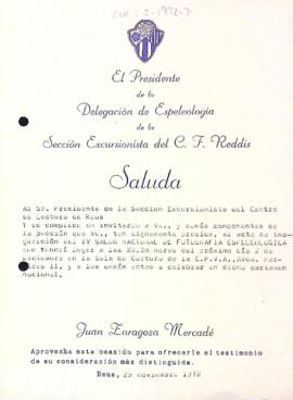 Carta del Club de Futbol Reddis