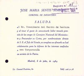 Salutacions de José María Sentís