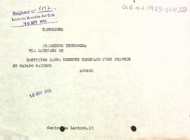 Telegrama del president a Francisco Figuerola Ferrer