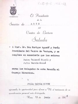 Carta al president del Centre de Lectura