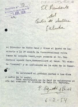Carta del president a Ràdio Reus