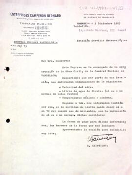 Carta de l'Enterprises Campenon Bernard a l'Estació Meteorològica