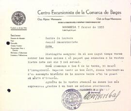 Carta del Centre Excursionista de la Comarca del Bages