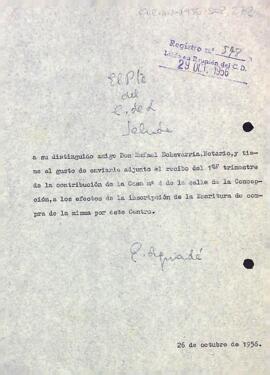 Carta del president al notari  Rafael Echevarría