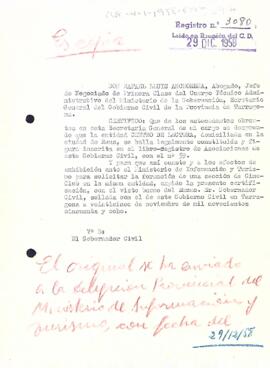 Còpia del certificat del governador civil