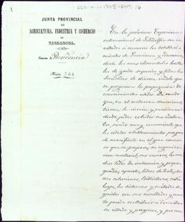 Invitació per col·laborar amb l'Exposició Universal de Filadèlfia del 1876