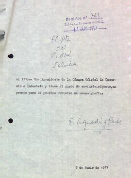 Carta al president de la Cámara Oficial de Comercio e Industria de Reus