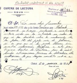 Socis del Centre de Lectura pregunten sobre la reclamació feta