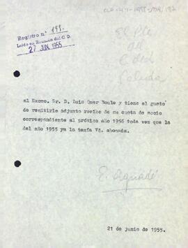 Rebut de la quota de soci de Lluís Quer