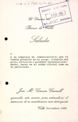 Carta del director del Banc de Valls