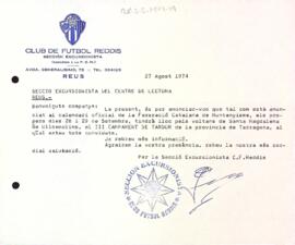 Carta del Club Futbol Reddis