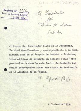 Carta del president al governador civil de la província de Tarragona