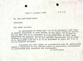 Carta del president a Josep Olivé Gómez