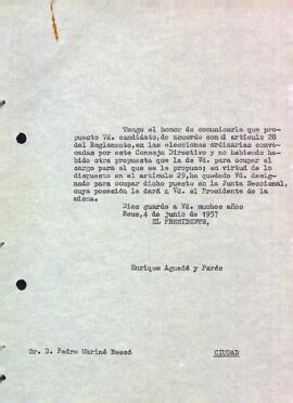 Carta a Pere Mariné Bessó