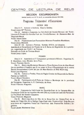 Programació de la Secció Excursionista
