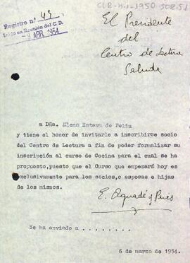 Carta del president convidant a fer-se soci de l'entitat