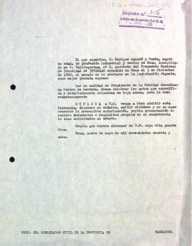 Carta del president al governador civil de la província de Tarragona