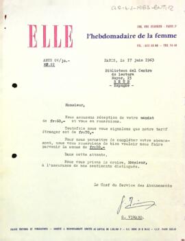 Carta de la revista Elle