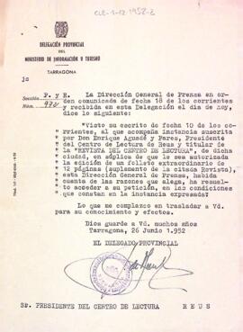 Autorització del Ministeri d'Informació i Turisme