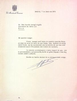 Carta d'Enric Fontana Codina a Ramon Amigó