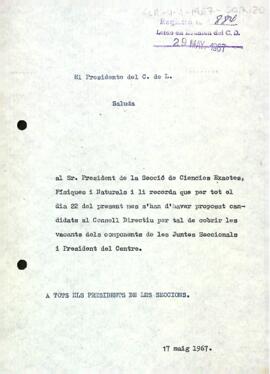 Carta del president a Ramón Román