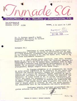 Disculpa de Inmade S. A. per un error en l'anterior pressupost