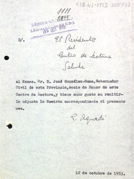 Carta del president a José González-Sama