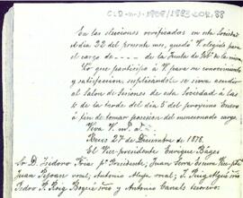 Carta d'Enric Bagès per informar que han estat elegits per representar alguns dels càrrecs dins la nova junta de govern de l'entitat